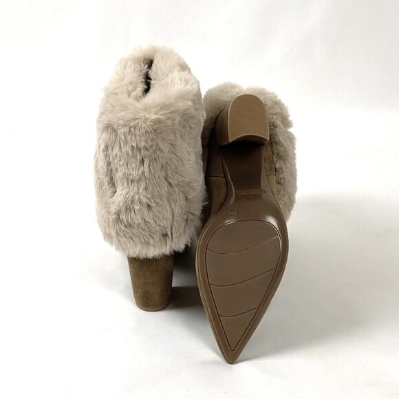 New Nine West Chrissa Dark Natural Suede Fur Cuffed Boot 8 & 10 - Picture 5 of 13